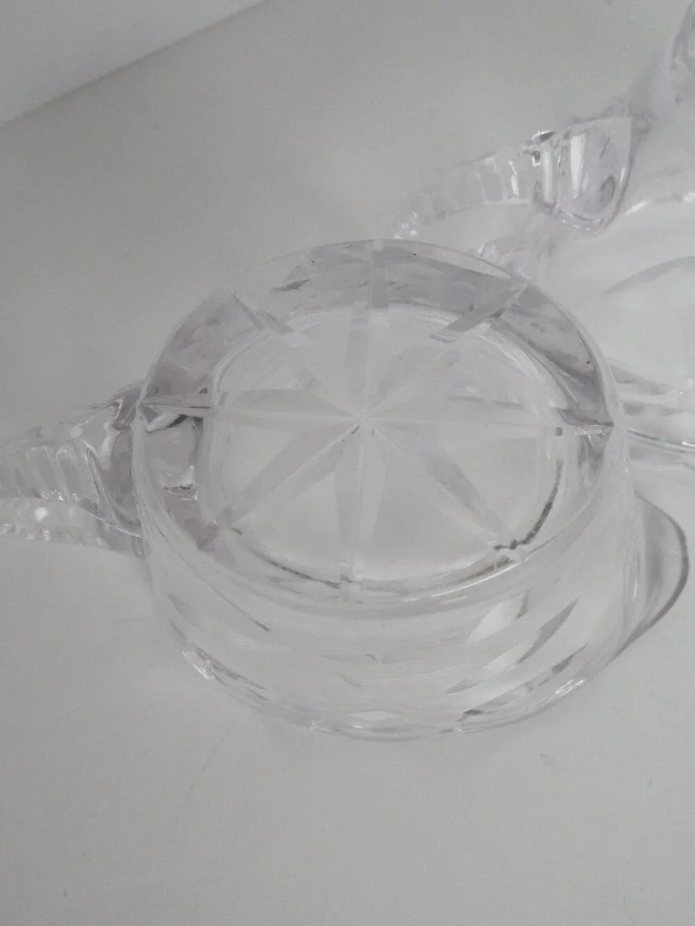 depression glass sugar bowl with lid and creamer